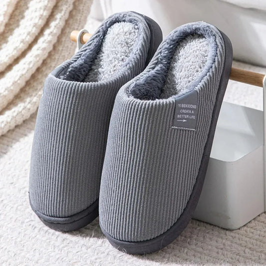 Men's Plush Winter Slippers – Warm, Soft & Anti-Slip Indoor Men's House Slippers Peaceful Pleasures Health and Wellness