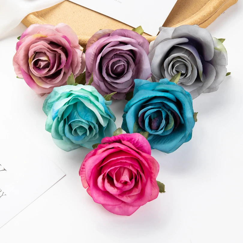 Artificial Silk Rose Heads 5/10pcs | Wedding & Home Decor