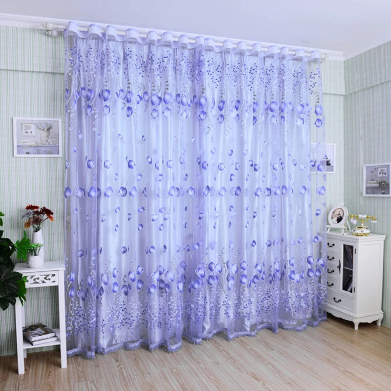 Tulle Curtains Modern Simplicity Living Room Children's Bedroom Kitchen Soft Comfortable Fabric Transmitting Window Curtains Peaceful Pleasures Health and Wellness