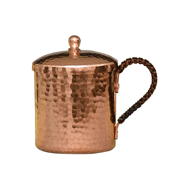 Premium Quality Moscow Mule Mug Hammered Cups Heavy Red Copper Rose Gold 100% Handcrafted Pure Solid Brass Mugs Peaceful Pleasures Health and Wellness