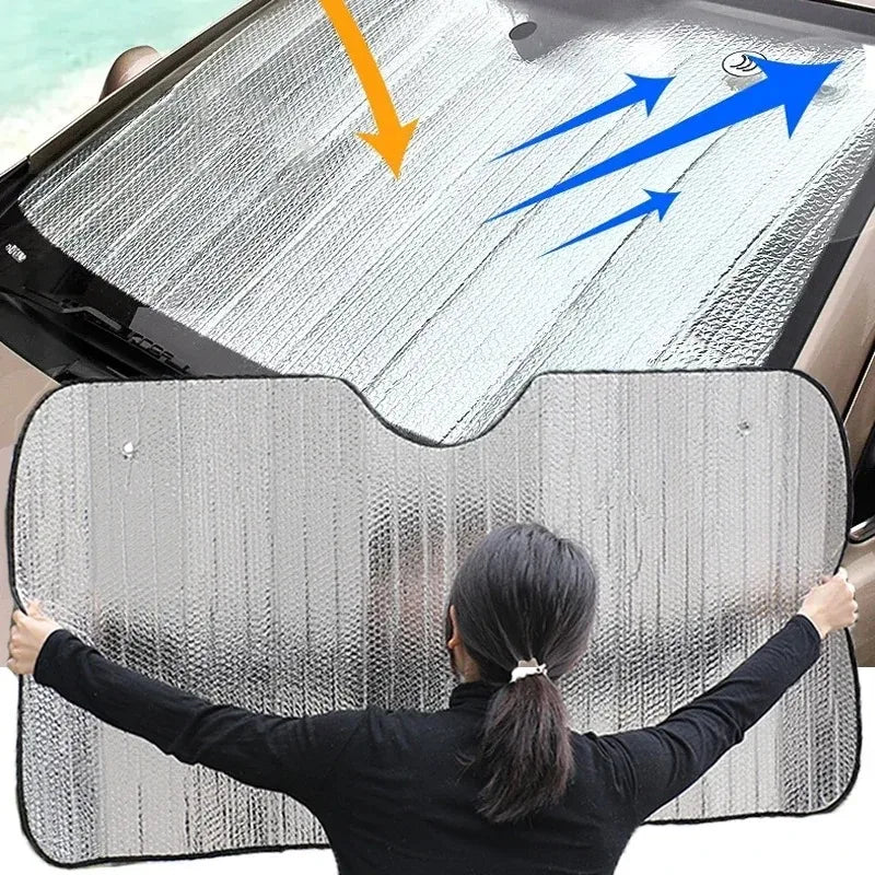 Foldable Car Windshield Sunshade UV & Heat Protection 140×70cm