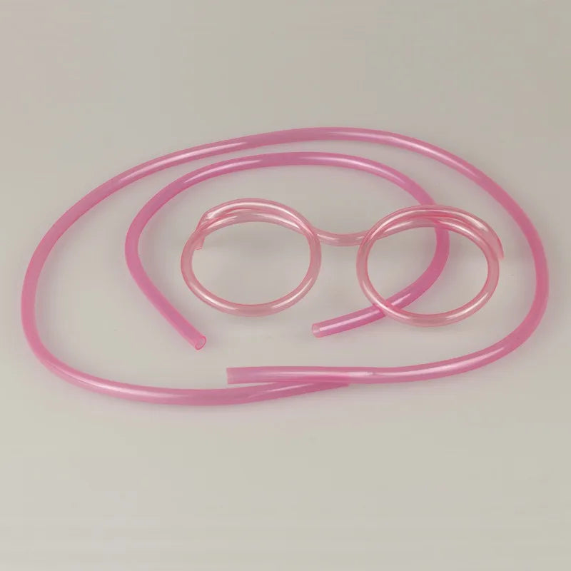 5PCS Funny Straw Glasses Soft PVC Glasses Flexible Drinking Straws Kids Party Supplies Bar Supplies Creativity Toy Kids Gift Peaceful Pleasures Health and Wellness