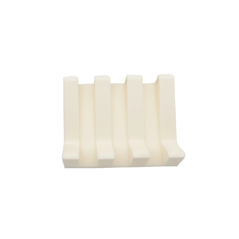 Silicone Soap Box with Tilted Drain Design Easy Drying Non Toxic Soft Base for Bathroom Kitchen Shower Washable Soap Dish Peaceful Pleasures Health and Wellness Ivory white