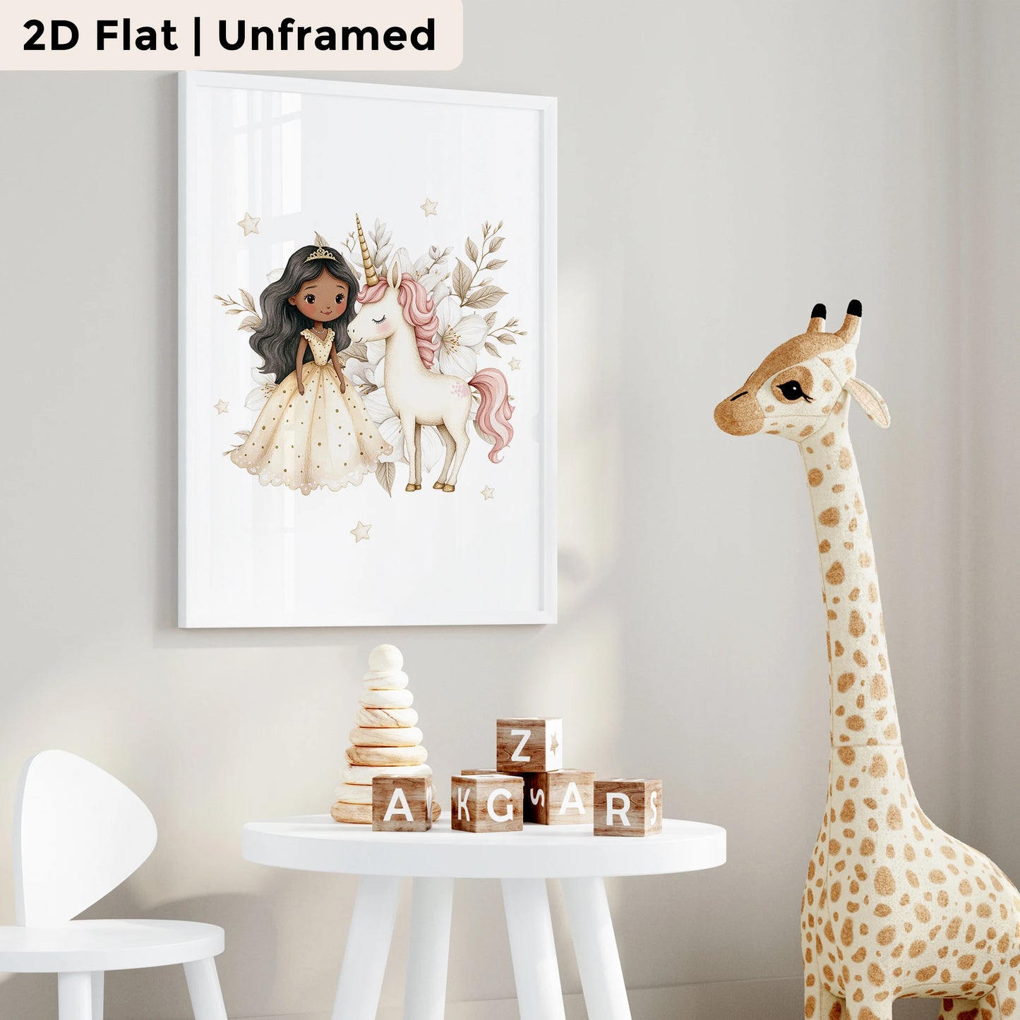 3-Piece Princess Unicorn Canvas Wall Art | Kids Room Decor