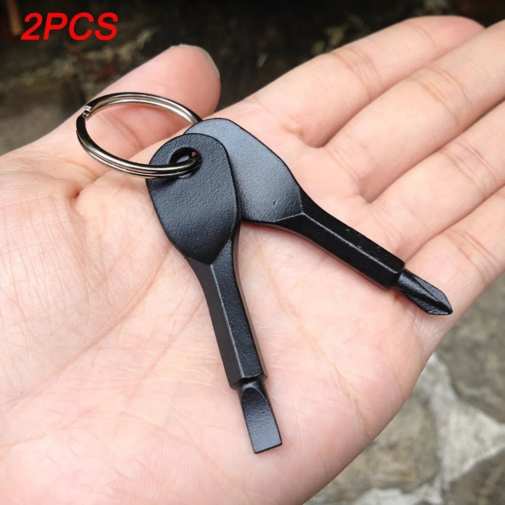 2-Pack Mini Pocket Screwdriver Set | Keychain Phillips Flathead