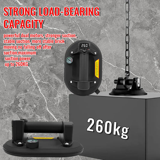 260kg Heavy Duty Air Pump Electric Vacuum Suction Cup Lifter for Granite Glass Tile Moving Installation Repair Peaceful Pleasures Health and Wellness