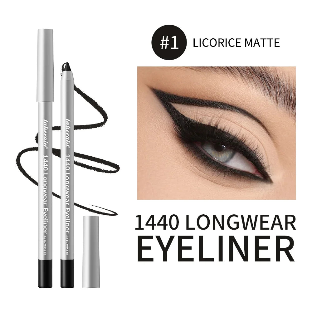 12-Color Waterproof Eyeliner Pencil – Smokey Long-Lasting