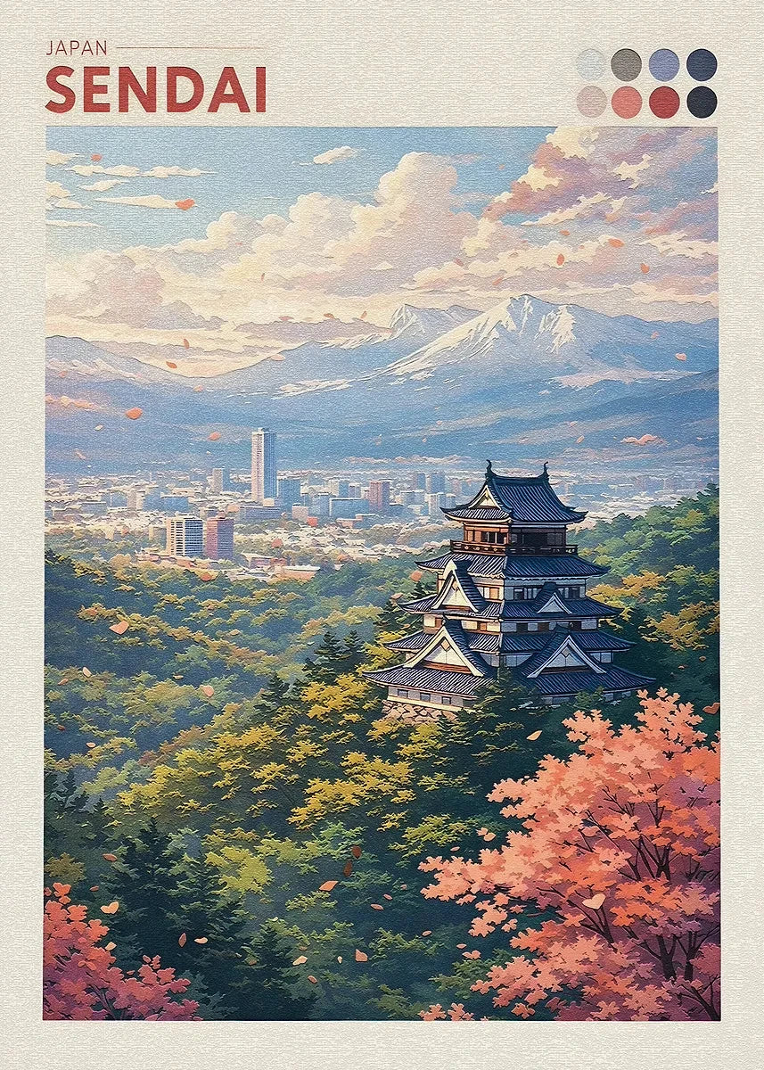 Japan Autumn Cityscape Posters Yokohama Shizuoka Hakodate Modern Prints Canvas Painting Wall Art Picture Home Living Room Decor Peaceful Pleasures Health and Wellness