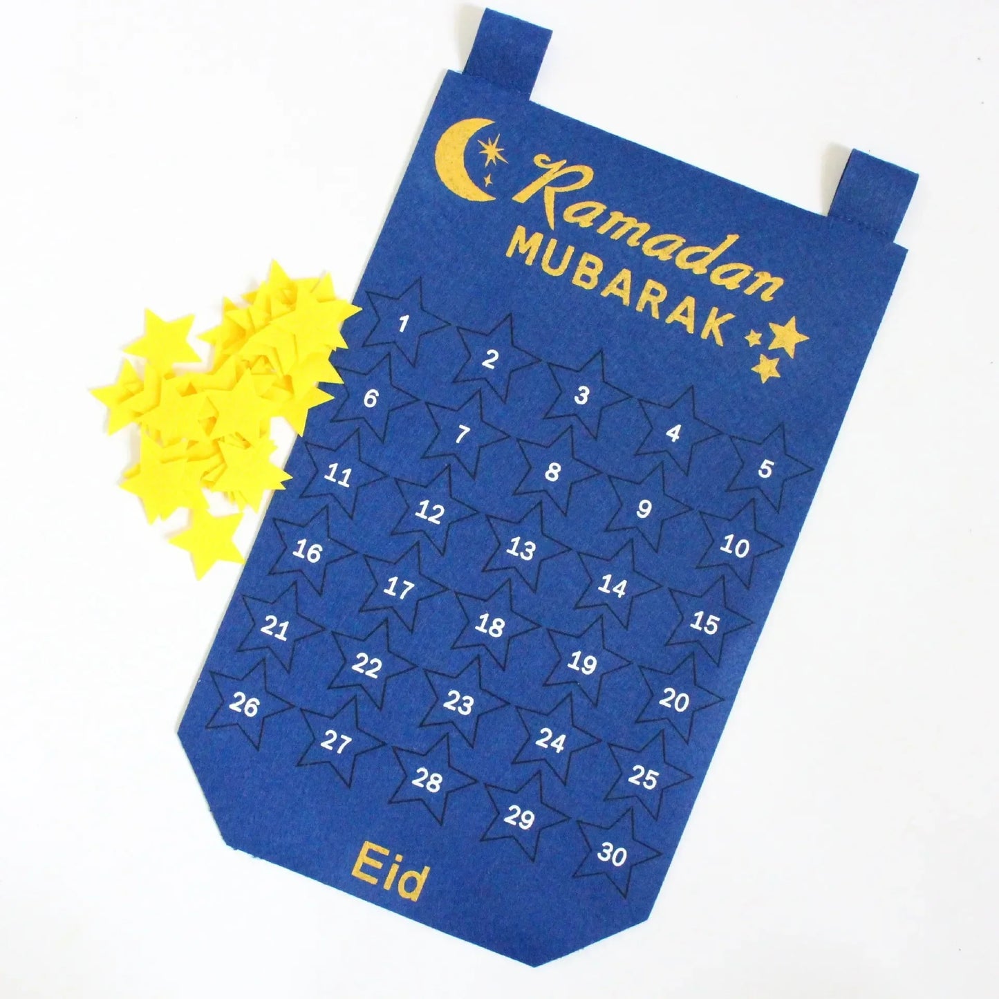 Ramadan Mubarak Countdown Calendar | Eid Wall Decor Gift Ramadan Wall Calendar Peaceful Pleasures Health and Wellness blue