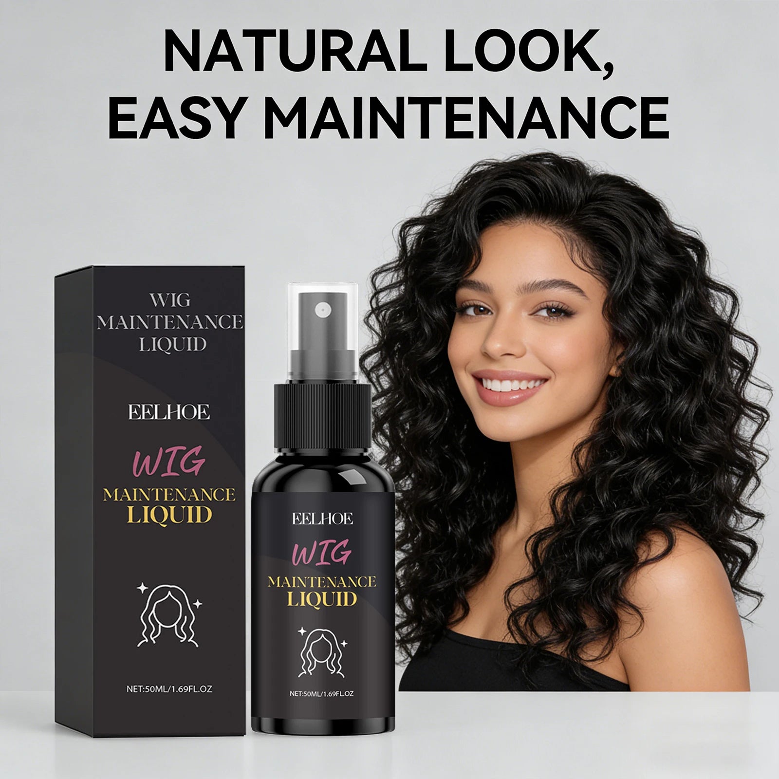 Eelhoe Wig Fluffy Spray Anti-Frizz Moisturizing Mousse 50ml Wig Styling Spray Peaceful Pleasures Health and Wellness
