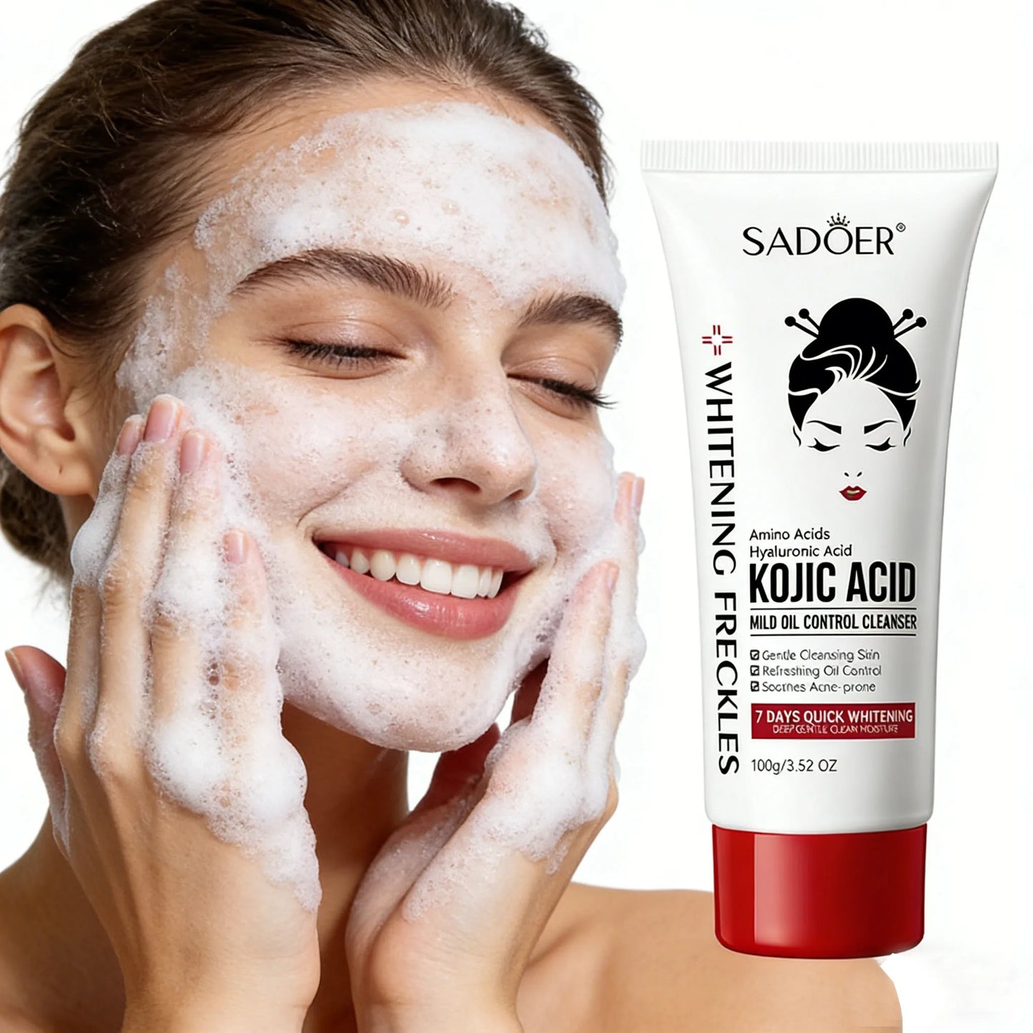 SADOER Kojic Acid Facial Cleanser – Oil Control & Brightening