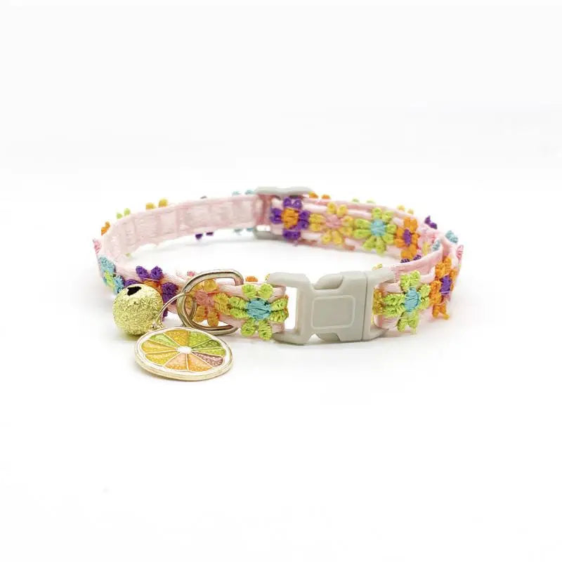 Floral Lace Cat & Puppy Collar with Bell | Adjustable