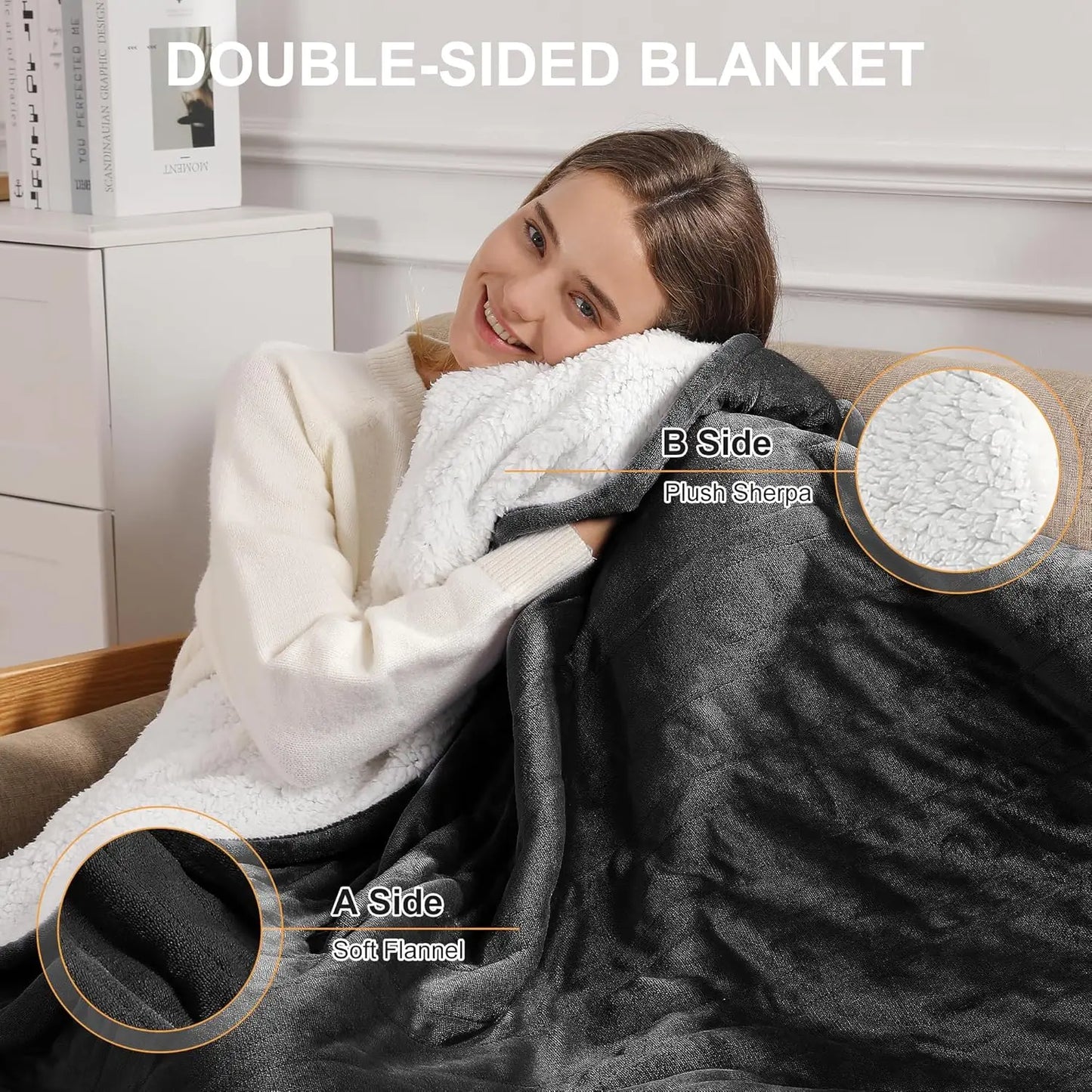 Queen Electric Heated Blanket – Dual Controllers, 5 Levels, Charcoal Peaceful Pleasures Health and Wellness