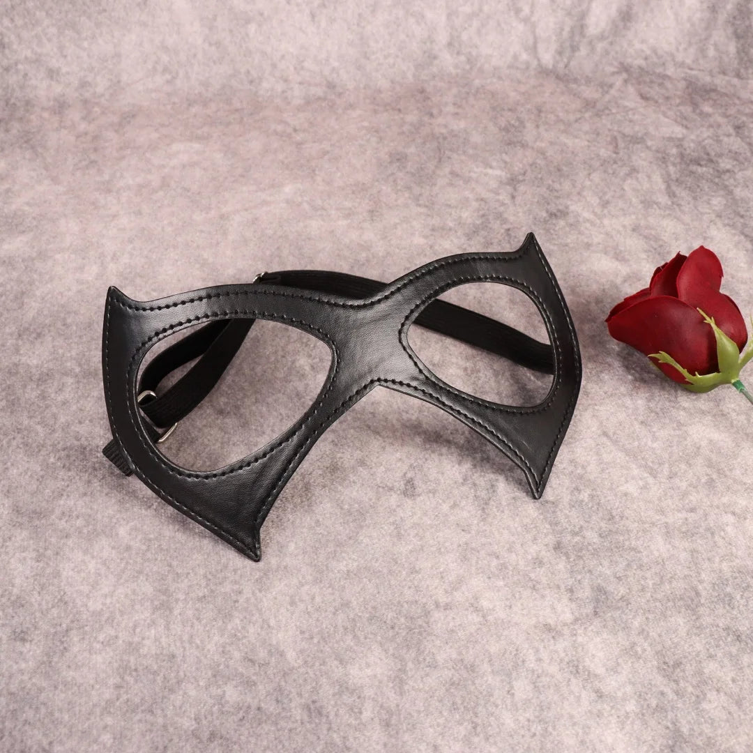 Black Gothic Harajuku Punk Sexy Cat PU Leather Eye Mask Masquerade