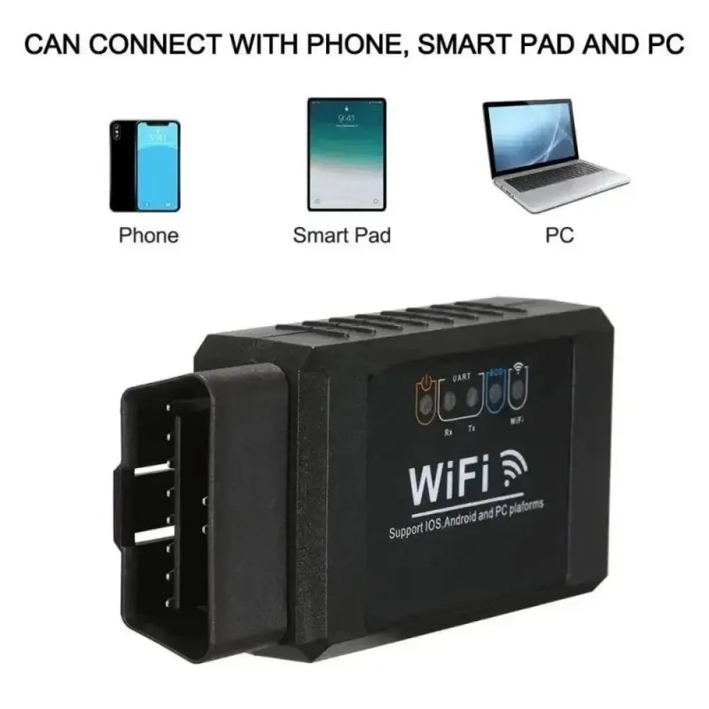 OBD2 WIFI ELM327 V 1.5 Scanner for iPhone IOS /Android Auto OBDII OBD 2 ODB II ELM 327 V1.5 WI-FI Code Reader Diagnostic Tool Peaceful Pleasures Health and Wellness