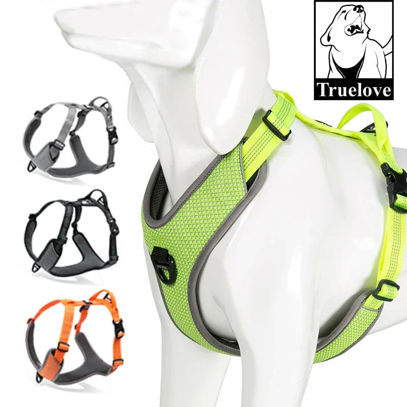 Truelove Dog Harness Reflective No Pull Small Medium Large Vest Quick Adjustbale Matching Leash Collar Training Running TLH6071 Peaceful Pleasures Health and Wellness