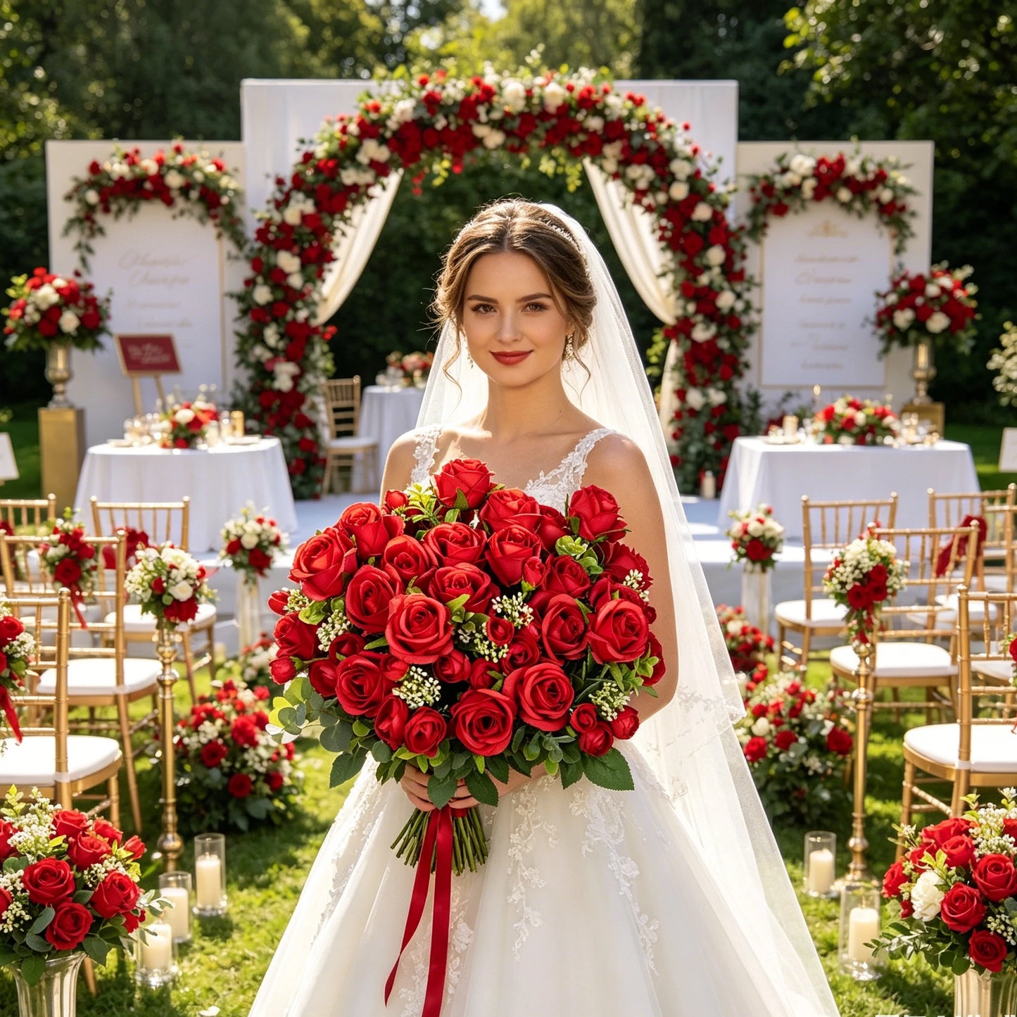 Artificial Silk Rose Bouquet | Wedding & Home Décor Flowers