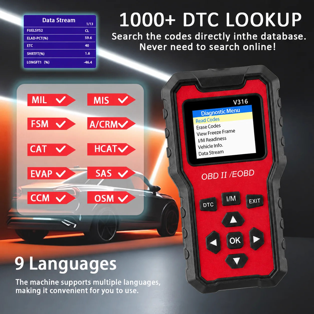 V316 OBD2 Scanner – Engine Code Reader & Battery Tester Peaceful Pleasures Health and Wellness