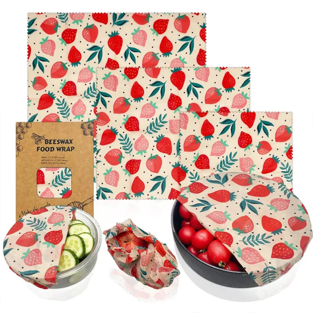 Organic Beeswax Food Wraps | Reusable Eco-Friendly Set of 3