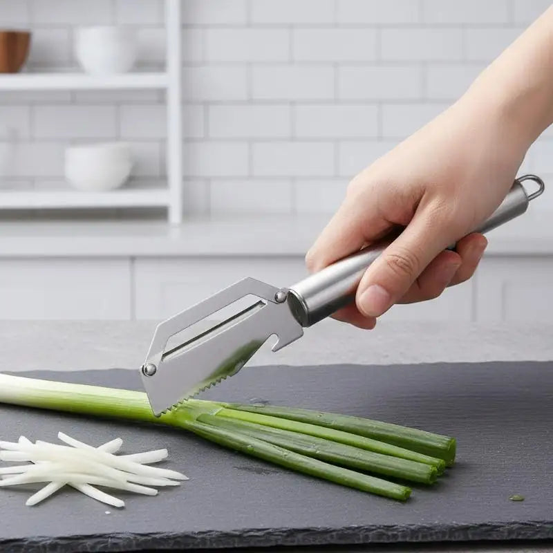 Stainless Steel Vegetable Peeler with Wooden Handle & Bottle Opener