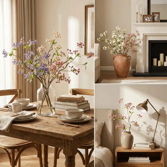 Artificial Rose Vine Branch | Lifelike Faux Silk Flower 59cm Artificial Floral Branch Oasis Select