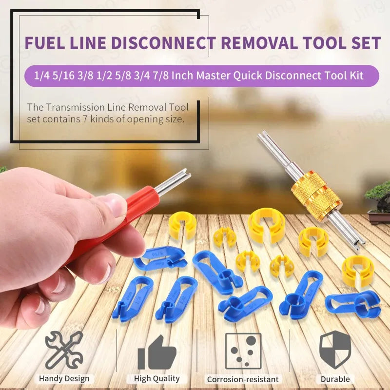7/16Pc Car Fuel Line Disconnect Tool Set | AC & Oil Cooler
