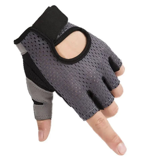 1Pair Non-Slip Cycling Gloves, Hollow Out Breathable Half Finger Gloves Butterfly Mesh For Riding ,Gym Fitness,Yoga Men& Women Peaceful Pleasures Health and Wellness Gray L