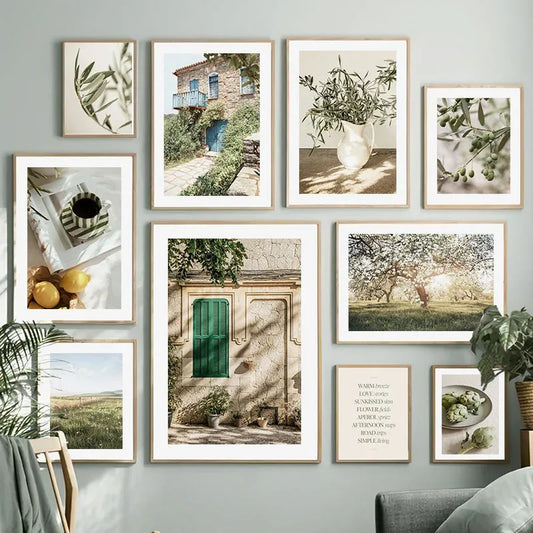 Nordic Olive Tree Canvas Wall Art | Lemon Botanical Print Canvas Wall Art Peaceful Pleasures Health and Wellness