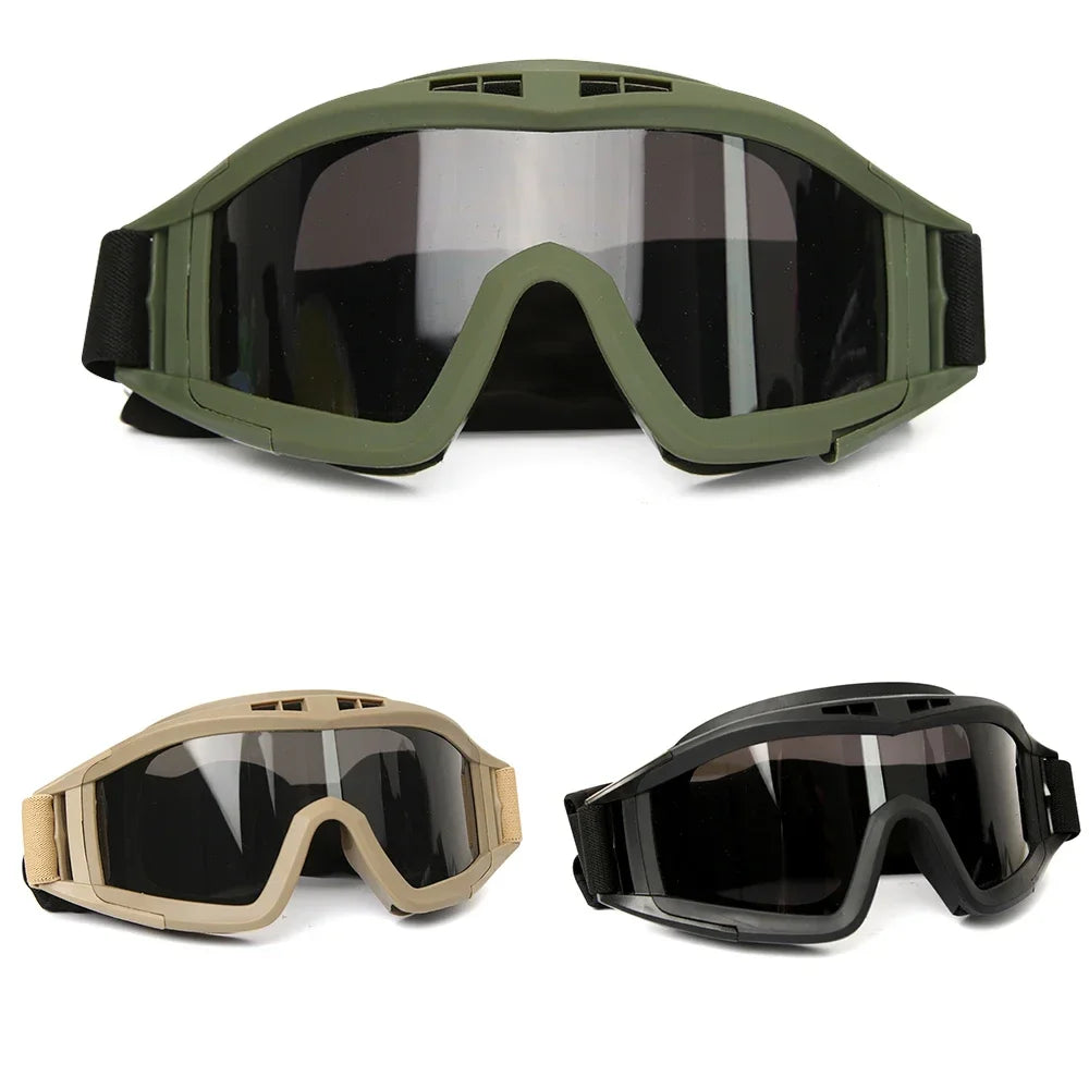 Tactical Goggles 3 Lenses | Windproof Motocross Shooting