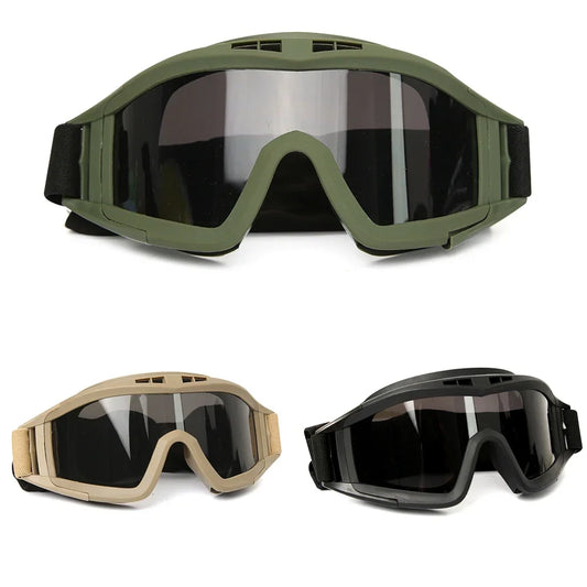 Tactical Goggles 3 Lenses | Windproof Motocross Shooting Tactical Goggles Peaceful Pleasures Health and Wellness