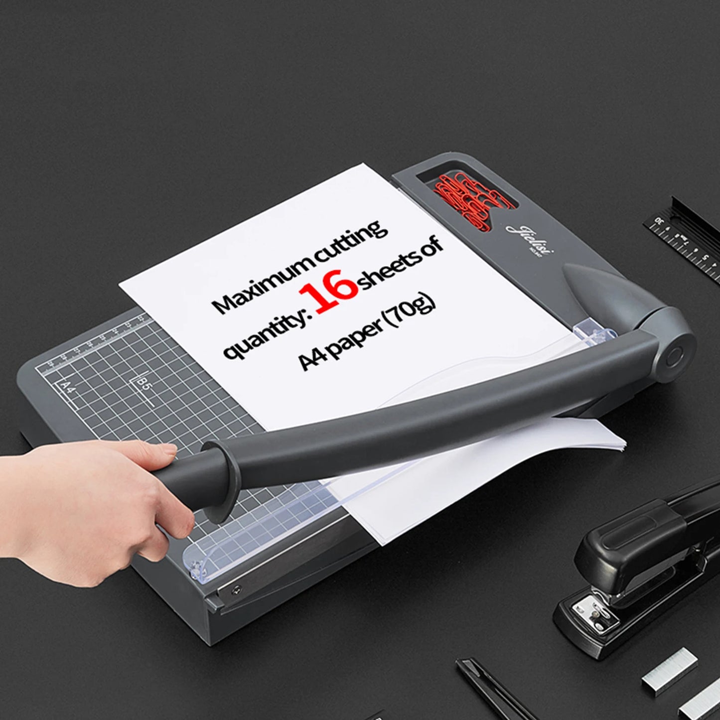 JIELISI A4 Guillotine Paper Trimmer | Desktop Cutter 16 Sheets