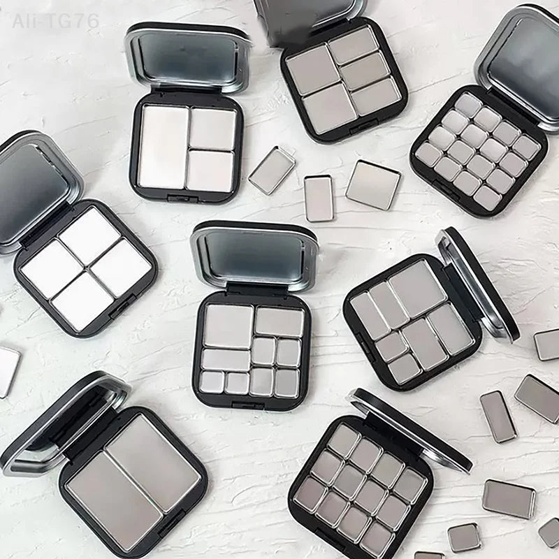 Magnetic Empty Makeup Palette Matte Black with Mirror & Pans