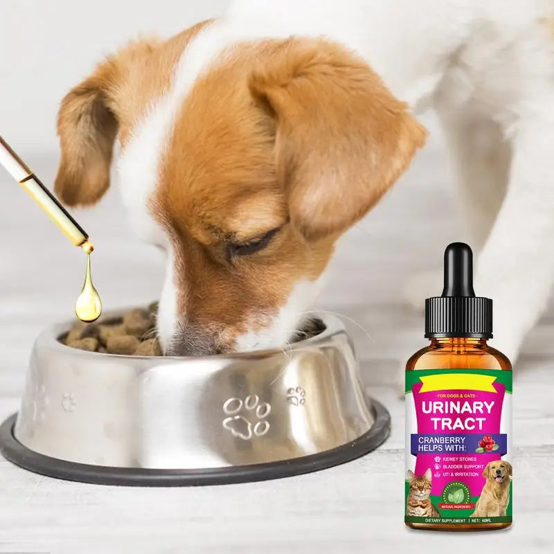 Pet UTI Treatments 60ml Powerful Cat Bladder Drops For Urinary Tract Care Multifunction Cranberry Dog Cat UTI Treatments Supply Peaceful Pleasures Health and Wellness