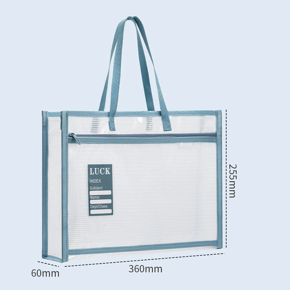 Large Capacity Tote Bag Transparent File Student Textbook Homework