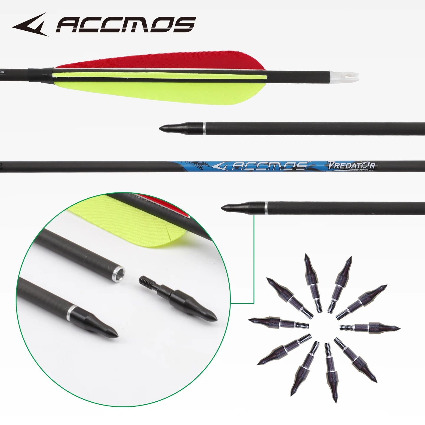 ACCMOS ID6 Carbon Arrow Spine 250-800 Outdoor Practice Field Recurve