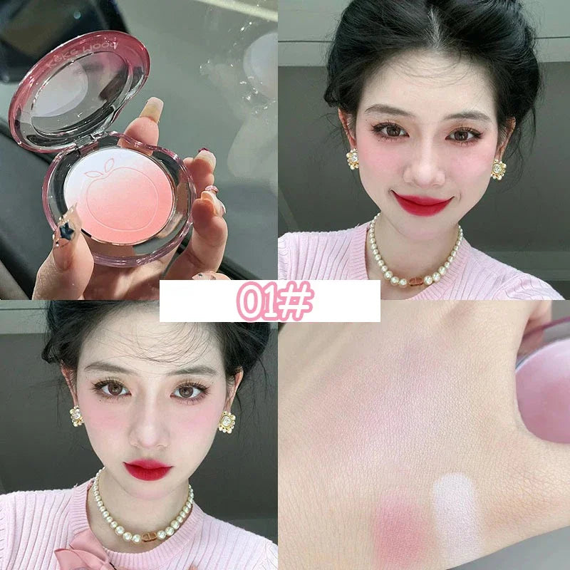 Matte Gradient Blush Powder Palette | Peach Pink & Nude Rouge