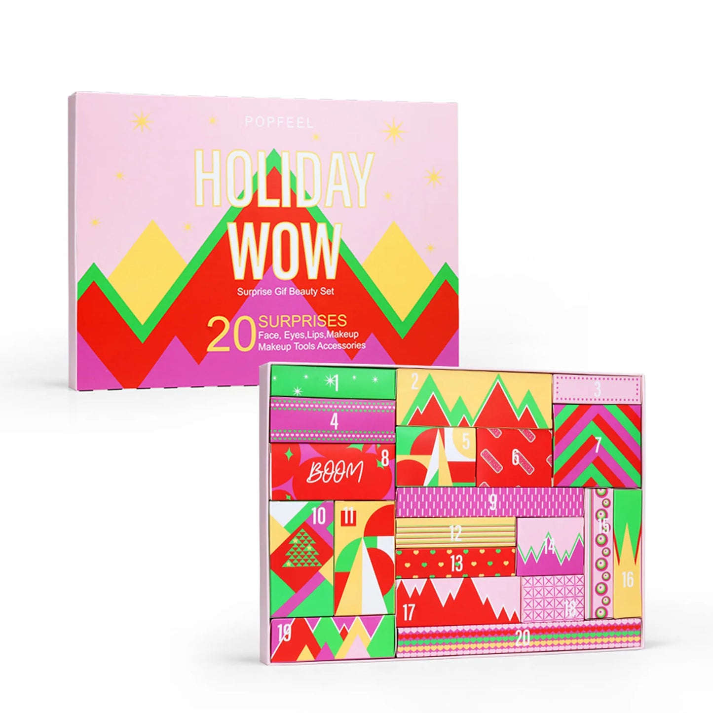 Christmas Advent Calendar Makeup Gift Set | 20-Piece Countdown Box