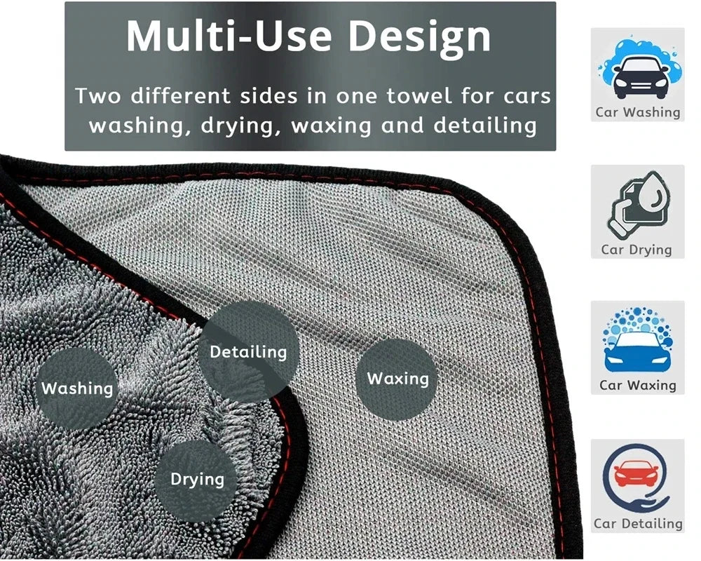 Microfiber Twisted Car Wash Towel 600GSM – Drying & Detailing
