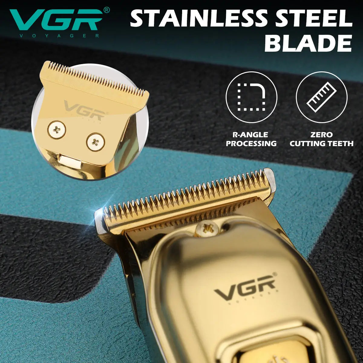 VGR 965 New metal Hair Cutting Machine Electric Hair Clipper Barber Professional Cordless Hair Trimmer for Men Peaceful Pleasures Health and Wellness