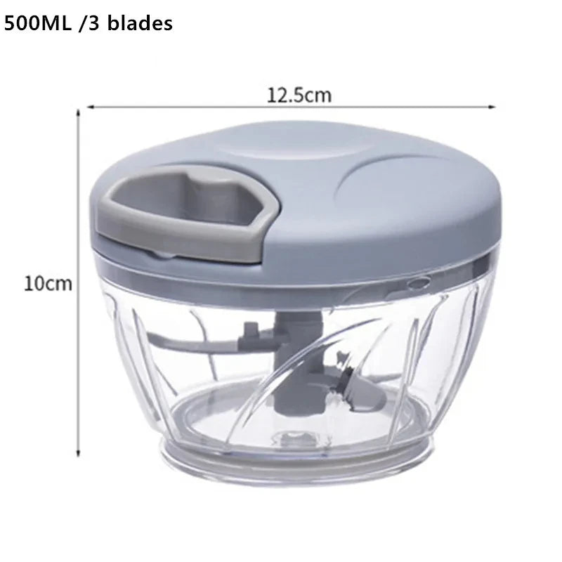 Manual Hand Pull Food Chopper – Garlic, Veggie & Herb Mincer