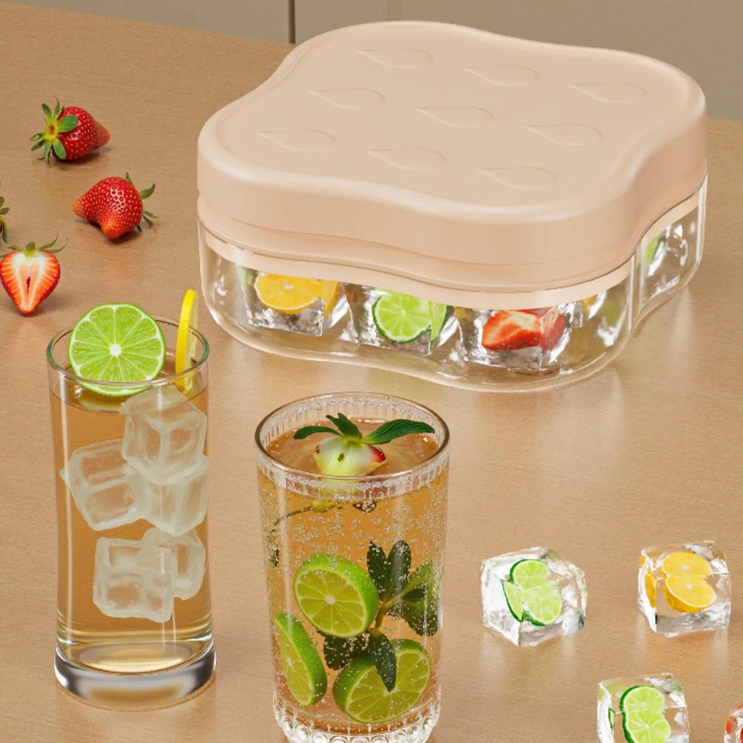 9-Grid Ice Cube Mold with Lid Food Grade Freezer Tray For Whiskey Cocktail Bourbon Juice, Summer Home Bar Restaurant Party Peaceful Pleasures Health and Wellness