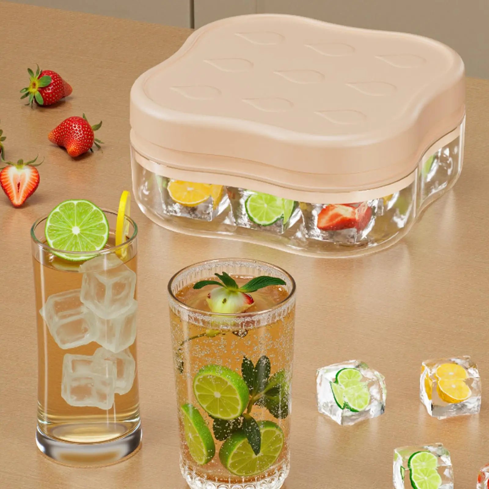 9-Grid Ice Cube Mold with Lid Food Grade Freezer Tray For Whiskey Cocktail Bourbon Juice, Summer Home Bar Restaurant Party Peaceful Pleasures Health and Wellness