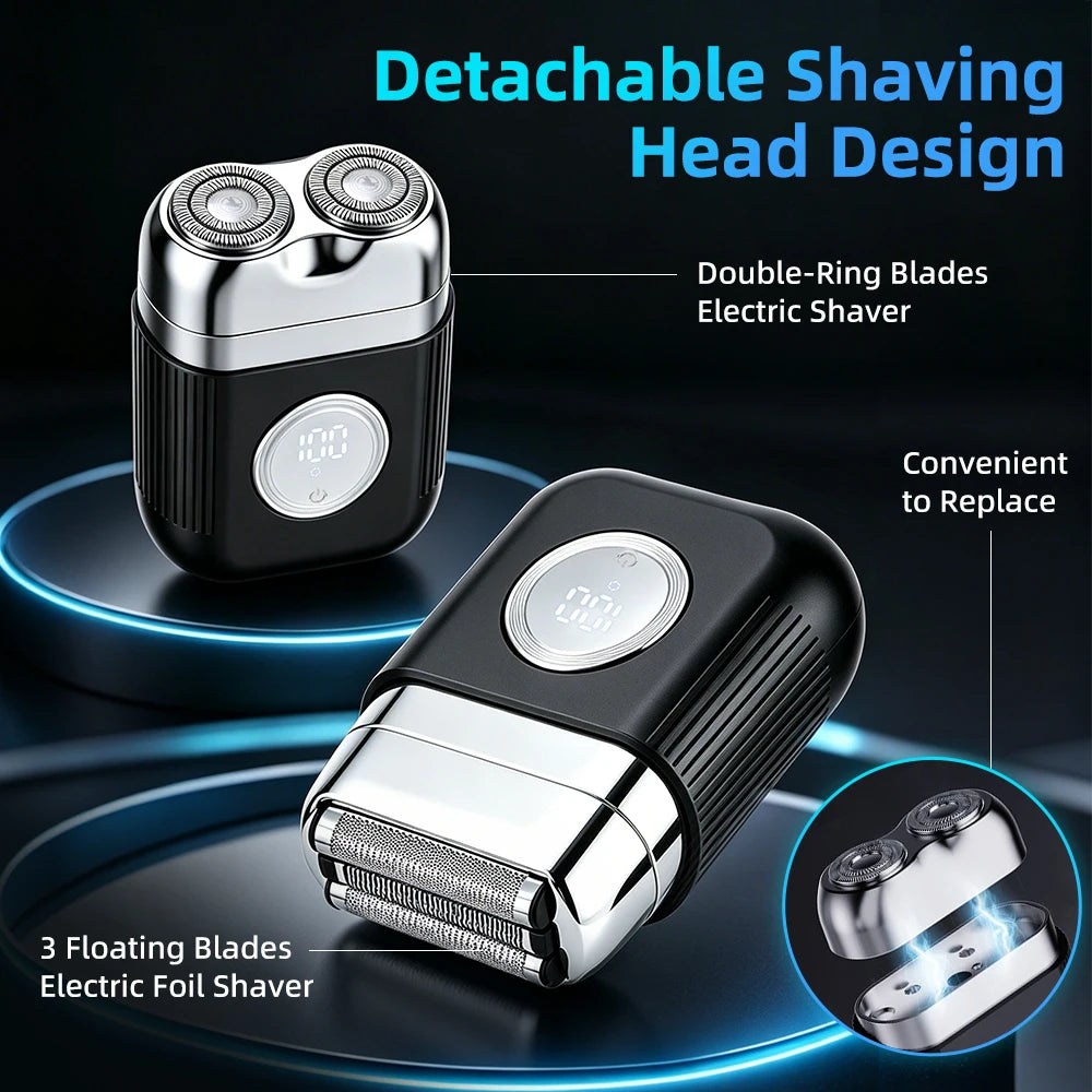 Men Electric Shaver Foil Razor Triple Floating Blades 9000 Rpm High Speed Motor Wet/Dry Travel Reciprocating Facial Hair Trimmer Peaceful Pleasures Health and Wellness