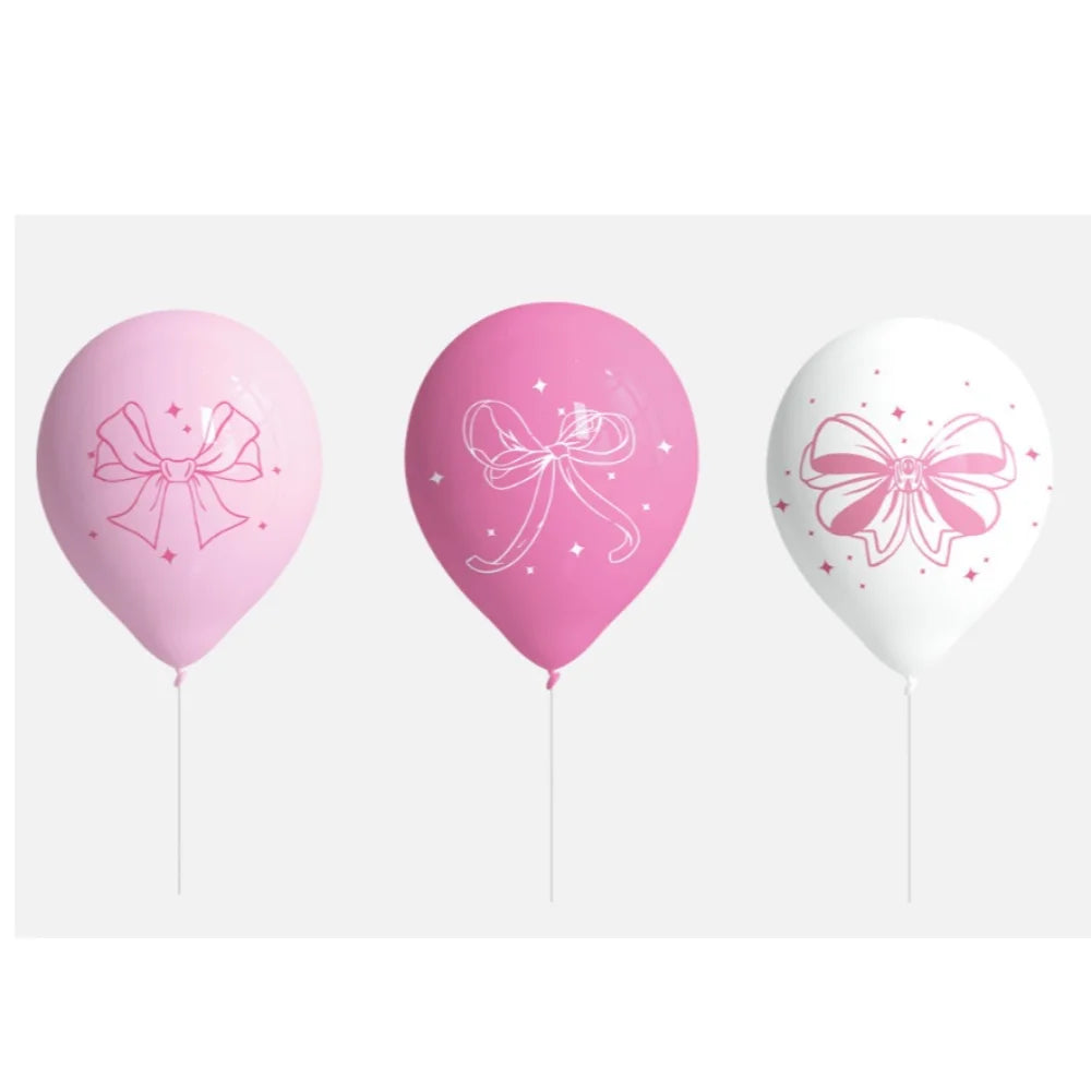 Bow Theme Happy Birthday Banner & Balloon Decoration Set