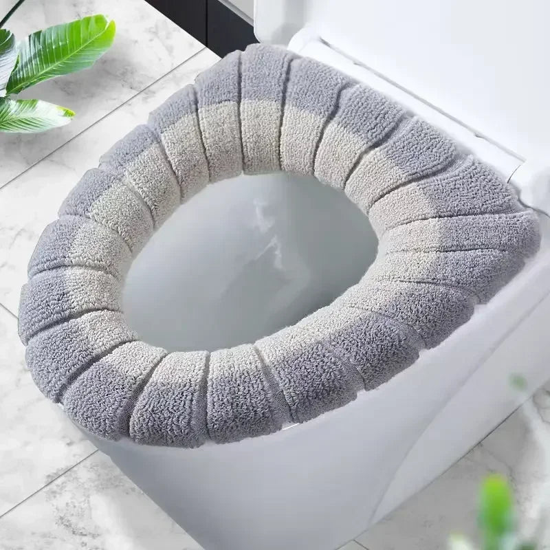 Soft Winter Warm Toilet Seat Cover – Washable & Universal Fit
