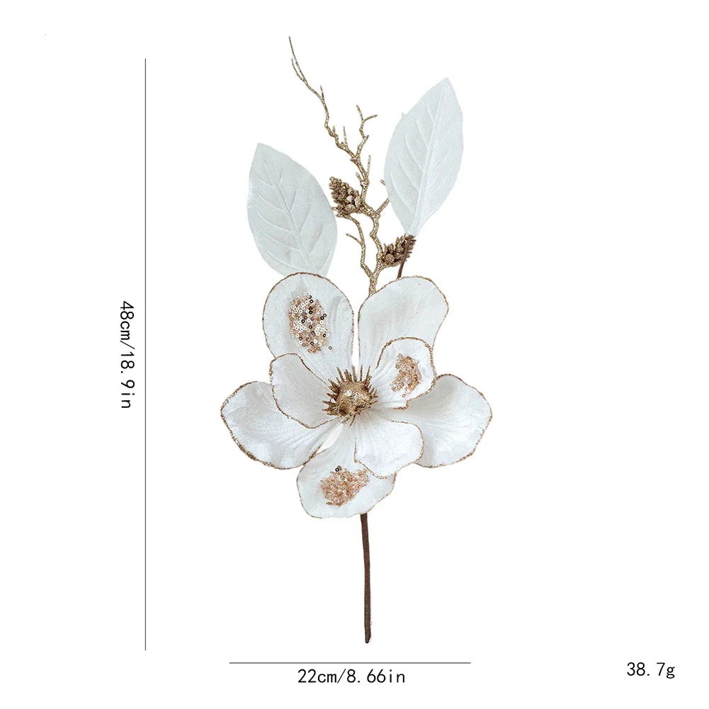 Simulation Christmas Flower | Sequin Faux Floral Centerpiece