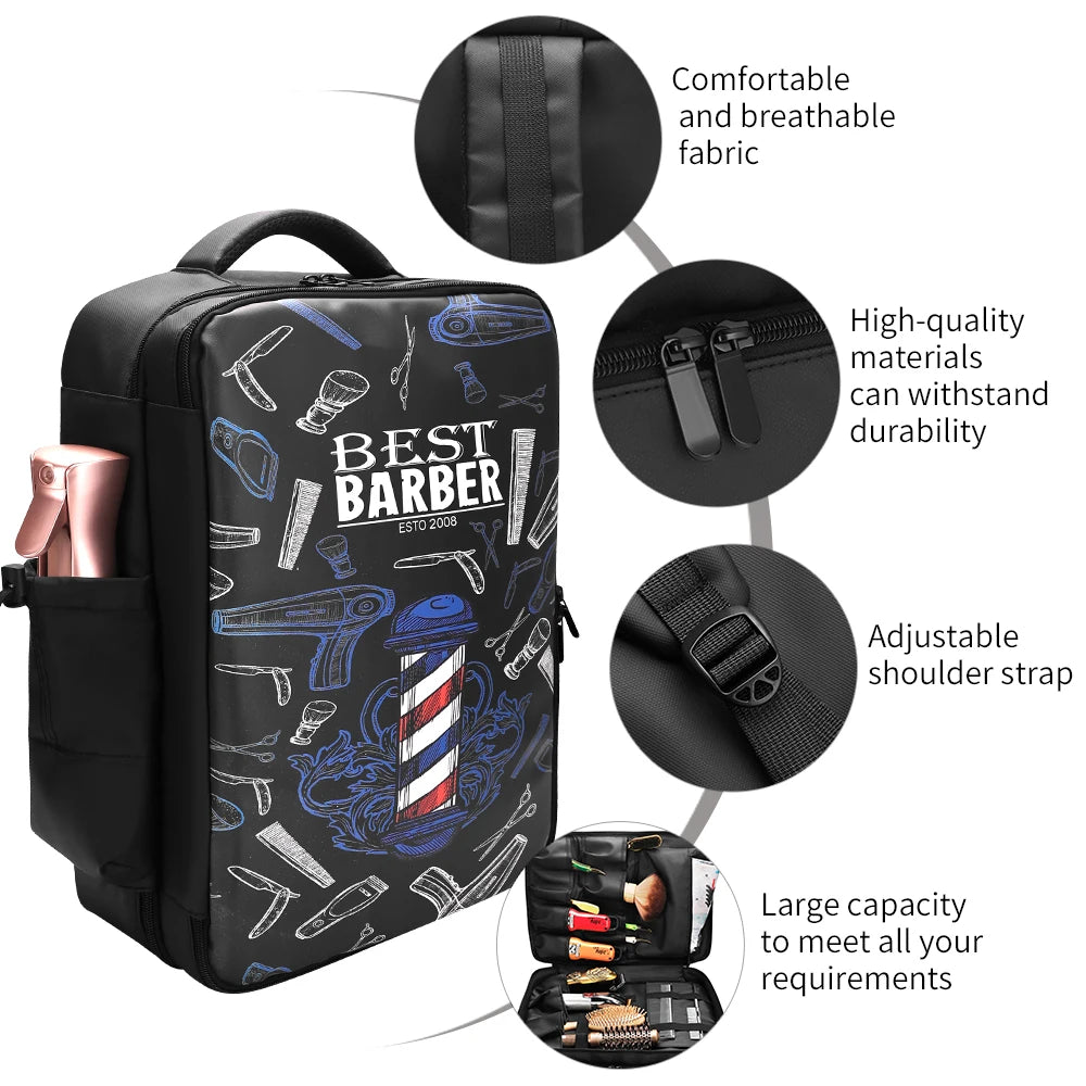 Hair Stylist Backpack Multi-Functional Hair Cutting Tool Bag Storage for Hair Dryer Electric Clipper Barber On-The-Go Use Peaceful Pleasures Health and Wellness