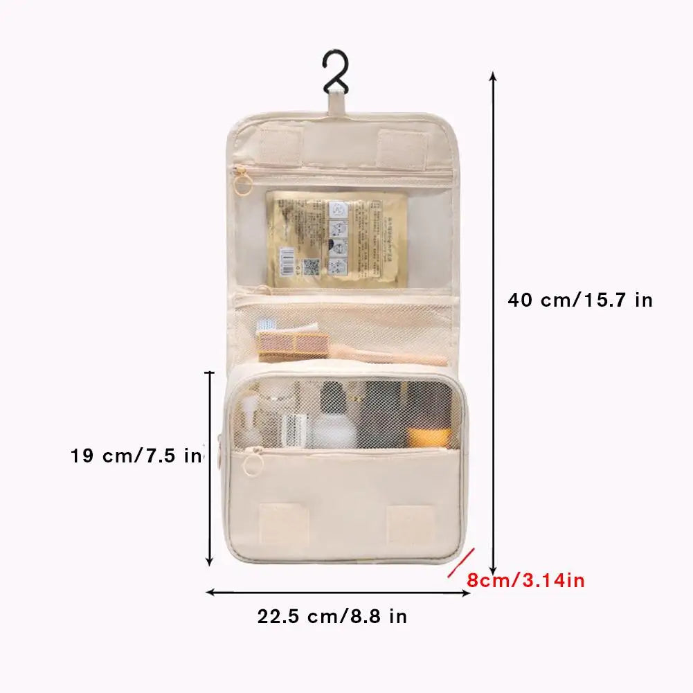 Waterproof Hanging Travel Makeup Bag & Toiletry Organizer
