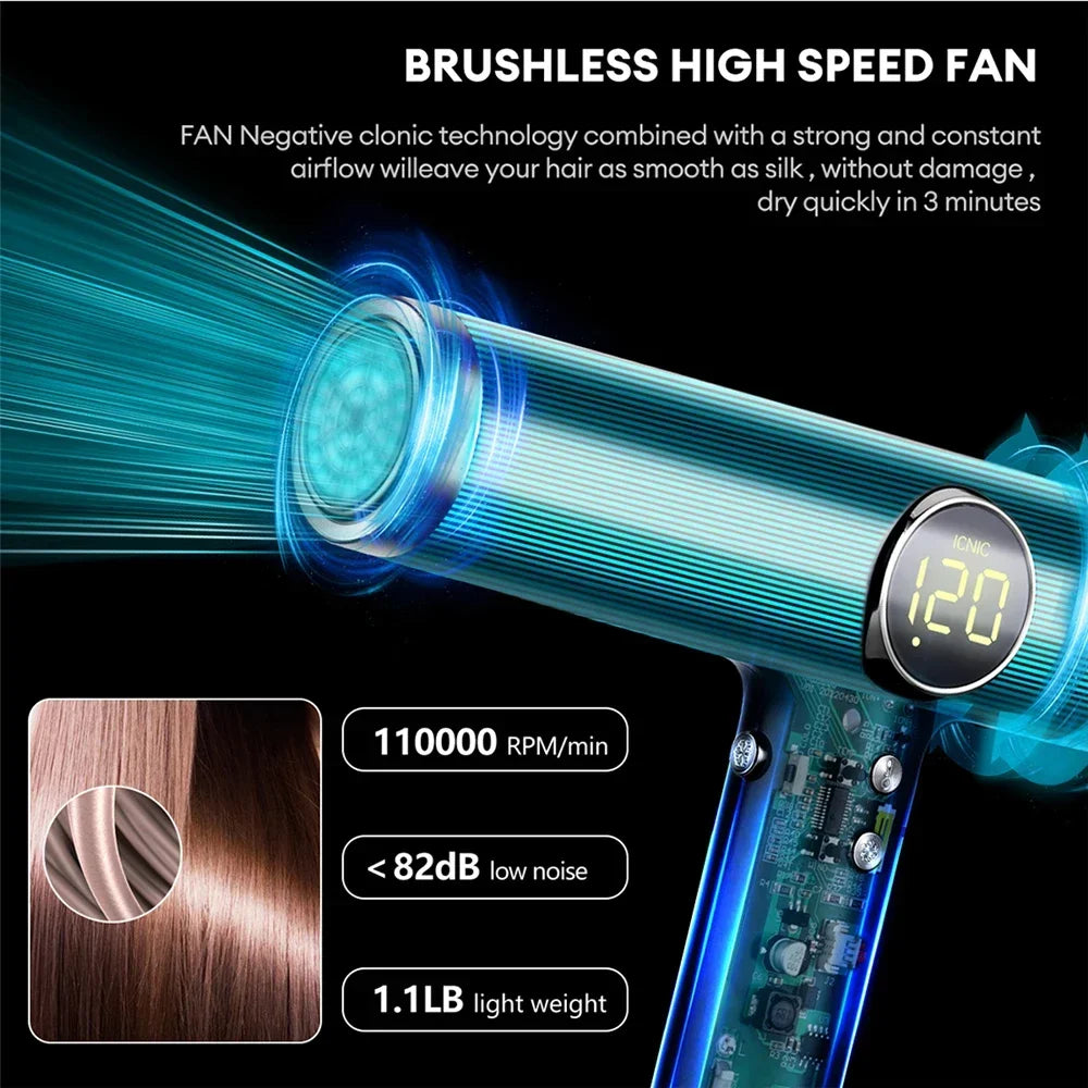 All in 1 Professional Salon Hair Dryer 110000 RPM High-Speed Negative Ions Blow Dryer Airwrap Hair Styler Tools with Diffuser Peaceful Pleasures Health and Wellness