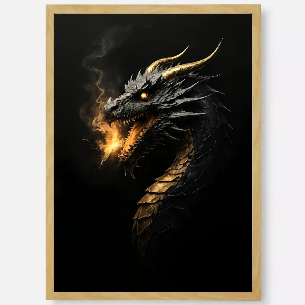 Black Gold Eagle Lion Wall Poster – HD Waterproof PVC Art Decor Wall Art Poster Peaceful Pleasures Health and Wellness z3 21X30cmNoframe